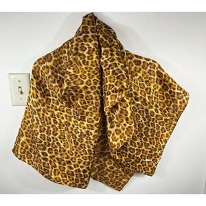 Ray Strauss Silk Leopard Print Scarf VTG Japan Luxury Old Money Elegant City